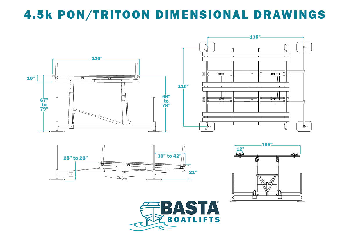 BASTA 5,500 lb aluminum boat lift